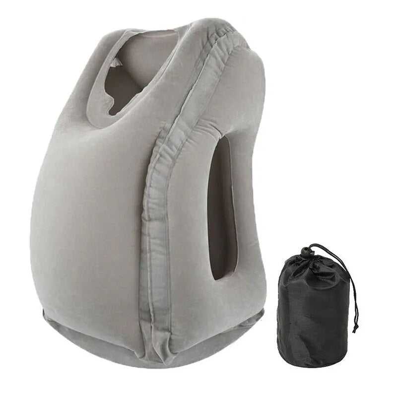 Inflatable Travel Sleeping Cushion Neck Pillow 14:193#Gray 39 $ Airplane Cushions & Beds Air Assist - Less Stress Air Assist - Less Stress