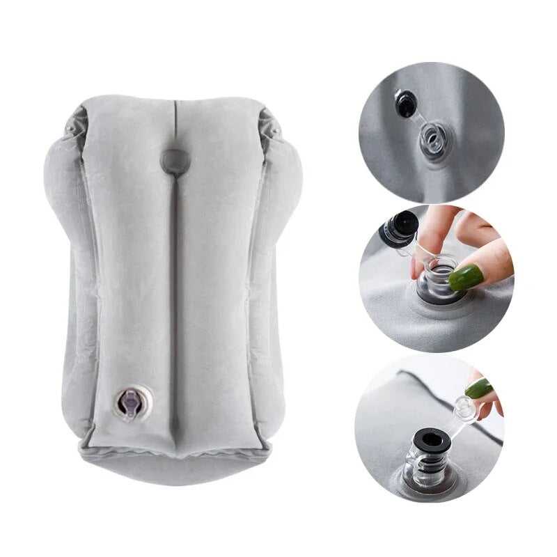 Inflatable Travel Sleeping Cushion Neck Pillow 14:193#Gray 39 $ Airplane Cushions & Beds Air Assist - Less Stress Air Assist - Less Stress