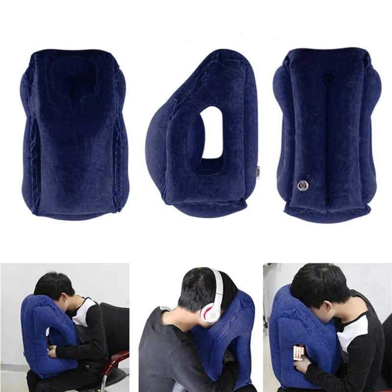 Inflatable Travel Sleeping Cushion Neck Pillow 14:193#Gray 39 $ Airplane Cushions & Beds Air Assist - Less Stress Air Assist - Less Stress