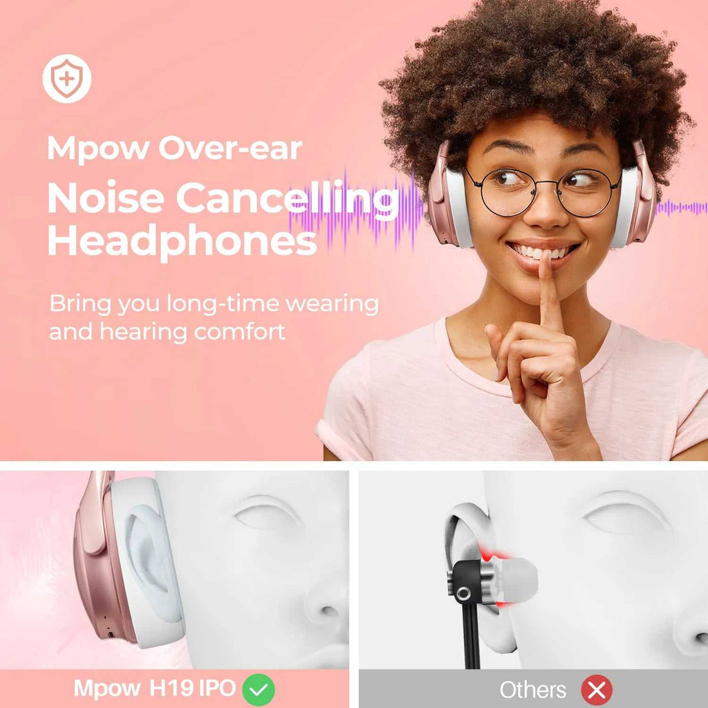 MPOW ™Wireless Headphones 14:496#Pink Headphone;200007763:201336100 69 $ Chargers & Headphones Air Assist - Less Stress Air Assist - Less Stress