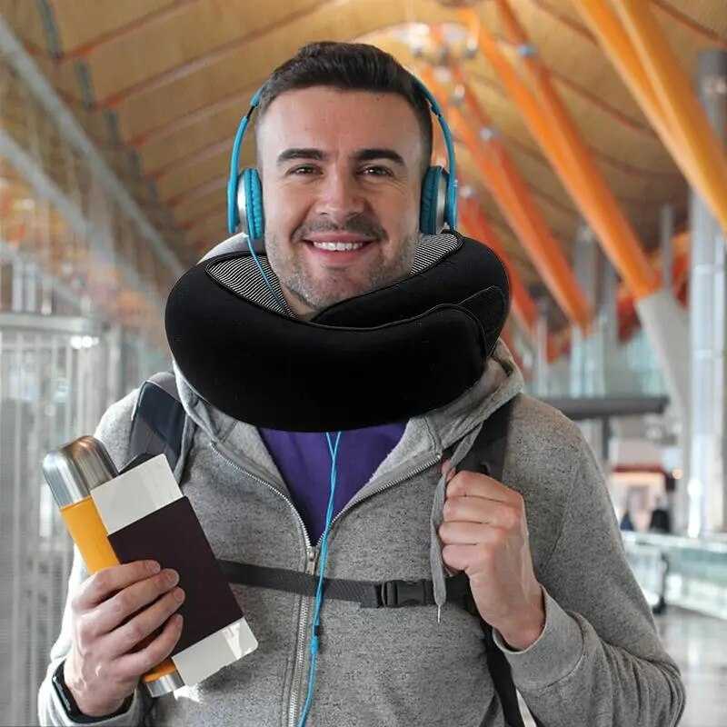 Memory Foam Neck Cushion 14:193#Black;200007763:201336100 34 $ Travel Pillows Air Assist - Less Stress Air Assist - Less Stress