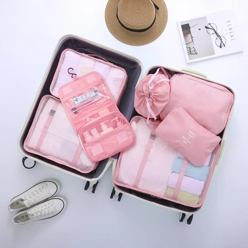 7-Piece Set Travel Bag Organizer